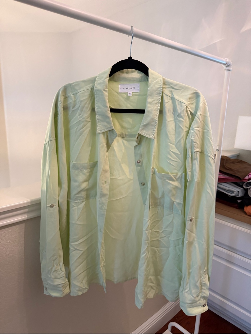 Dear John Arianna Front Tie Shirt in Light Green